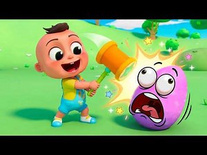 Surprise Eggs Song for Kids 🌈🥚 Catching & Cracking The Eggs | Educational Videos For Kids