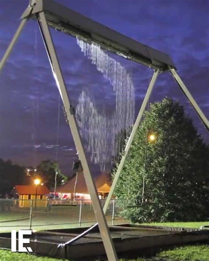 This waterfall swing is an ingenious way to turn an ordinary swingset into an endurance challenge. The water falls in an inverse wave to the swingers. But if you don't maintain the rhythm of your swing, you could get soaked. 📸: YouTube / Waterfall Swing | Interesting Engineering