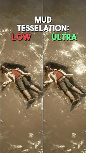 RDR2 - Mud Tessellation | Low VS Ultra #rdr2 #shorts #gaming #graphics