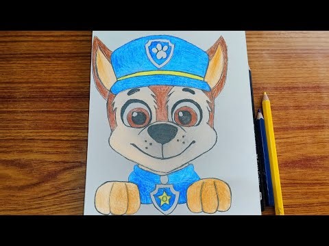 PAW Patrol Chase Drawing and Coloring | paw patrol coloring for kids
