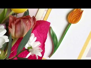 QllArt / Quilling filigree pattern / How to make quilling tulip card
