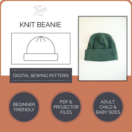 Beanie Sewing Pattern PDF | Adult, Child & Baby Sizes | Beginner Friendly - Etsy