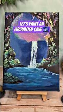 Let's paint an enchanted mermaid cave 🌌 #fantasyart #acrylicpainting #paintingvideo