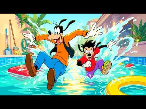 POOL SPLASH Adventure! Goofy and Max Slide into the WATER 💦 | Funny Goofy & Mickey Animation