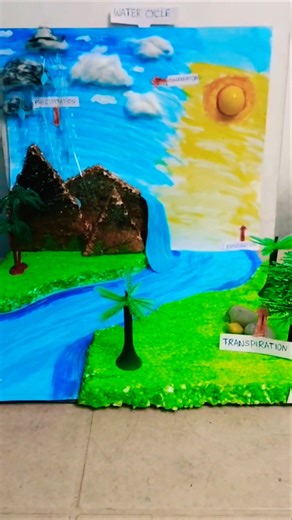 Water Cycle Science Project/ #watercycle 3D model project/ #school #scienceproject #3dmodel