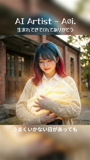 「生まれてきてくれてありがとう」 我が子への愛の籠った感謝の気持ちとメッセージ！ 【AI アーティストーAøi.】 #aimusic #バラード