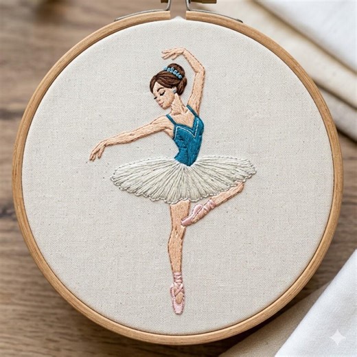 Ballerina Dance Hand Embroidery Design, Ballerina Girl Hand Embroidery Pattern, Girl Embroidery Design PDF Download - Etsy
