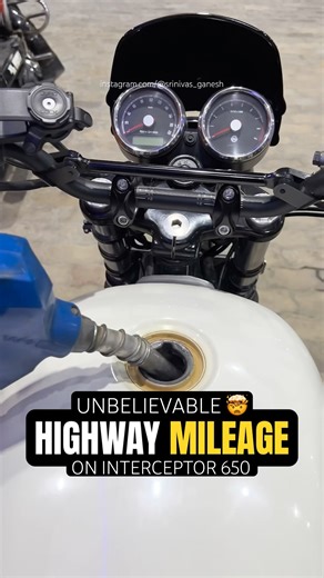 Unbelievable Highway Mileage on Interceptor 650🤯! #shorts #shortsfeed #shortsviral #mileage #biker