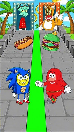 Sonic SpongeBob vs Knuckles Patrick Star #games #animation