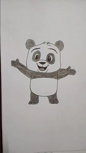 Cute Panda Drawing 🐼 | Easy Pencil Sketch #Shorts