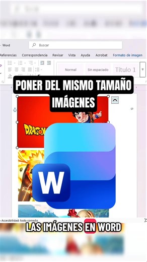 Cómo poner el mismo tamaño en imágenes en Word #youtubeshorts #word #windows #subscribe #education