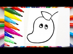 How to Draw a Mango | Easy Mango Drawing Tutorial 🎨 | Fun Art for Beginners
