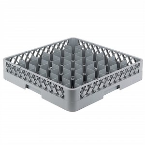 Noble Warewashing 36-Compartment Gray Full-Size Glass Rack