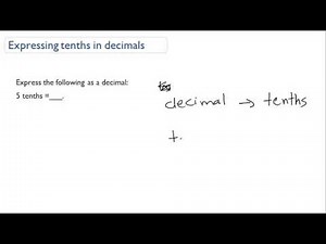 Expressing tenths in decimals