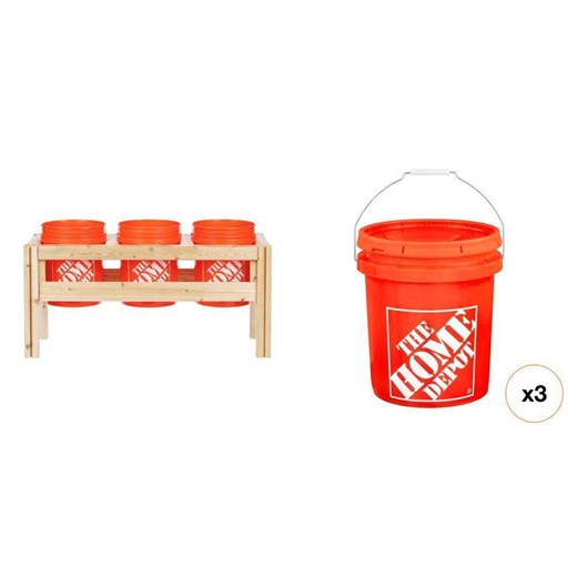 5 Gallon Orange Bucket and 43 in. L x 16 in. W x 20 in. H Cedar Raised Garden Bed Combo - The Home Depot