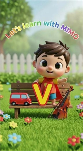 Letter V Phonics Sound | V says Vvv 🚐 | Learn with MIMO #Shorts