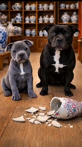 Stanley 🐶 really is like a bull 🐂 in a China shop 🏬 😂 #ChinaShop #China #funnyreels #jokes | Staffy Lover