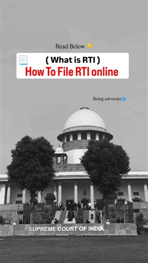 Aman Kumar Singh ⚖️🇮🇳 on Instagram: "(Save Now) 🔥 Read Below 👇 Follow us now - @being.advocate_ RTI ka full form Right to Information hai. RTI Act, 2005 ke tahat har Indian citizen ko adhikar hai ki wo sarkari departments, ministries ya public authorities se kisi bhi kaam, decision, fund, scheme ya delay se related information maang sake. Iska main purpose government system me transparency aur accountability lana hai, taaki log jaan sake ki sarkar ka kaam kaise ho raha hai aur public money k