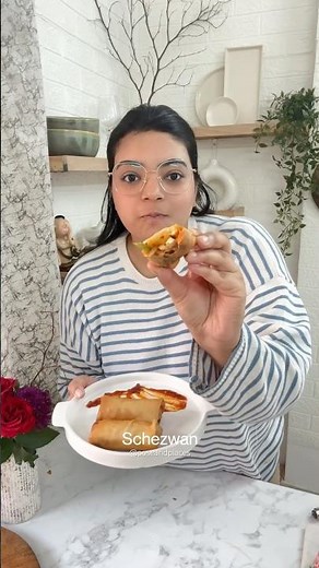 Schezwan Paneer Spring Rolls in 20 Minutes! Best party Snack Idea #vegrecipe #partysnacks