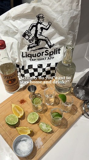 Staying home and ordering LiquorSplit 🤝 #liquorsplit #alcoholdelivery #tequilashots