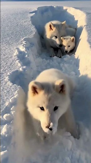 Cutest White Wolf Pup in the Snow 🐺❄️ Clumsy First Steps Caught on Camera | 4K Arctic Wildlife