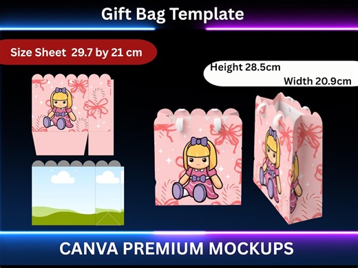 Gift Bag Template, Gift Bag SVG, Gift Bag Label, Shopping Bag, Party Favor, Bag Template, Custom Gift Bag, Gift Bag, Hand Bag, Paper Bag - Etsy Australia