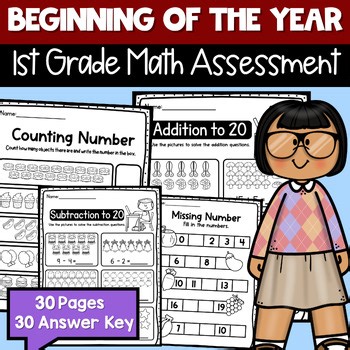 Beginning Of The Year First Grade Math Assessment