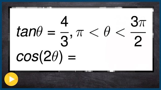 Evaluate the double angle of cosine from a triangle