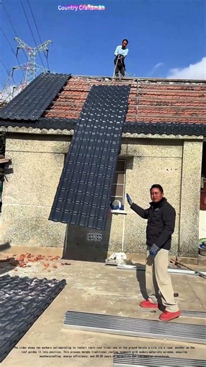 Hoisting Resilience: How Workers Install Resin Roof Tiles for Long - Lasting Protection