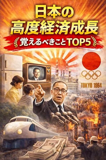 高度経済成長期の覚えるべきことTOP5 #歴史 #プチ知識 #学び #解説 #一分でわかる #雑学