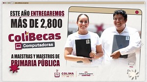¡#EstamosCumpliendo ✅ con quienes forman el futuro de Colima! Con #ColiBecas Computadoras, más de 2800 maestras y maestros de base en primarias públicas contarán con una laptop que fortalece su labor educativa. ¡Colima se prepara contigo! ✨ | Gobierno Colima