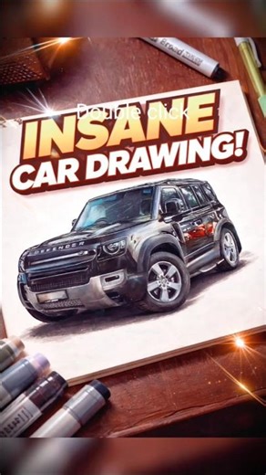 🗿🤯Defender Car Drawing So Real It Looks 3D! #cardrawing #defender #shorts #ytshorts #drawing