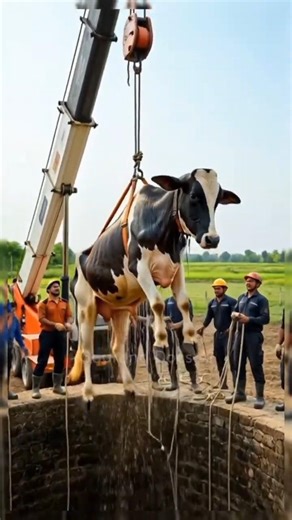 Cow Falls Into Deep Well… What Villagers Did Next Is Inspiring 😭🐄 | #shorts #ytshorts