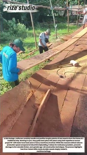 Traditional Rare Wood Shipbuilding: Aligning Long Timber Planks for Vessel Frame