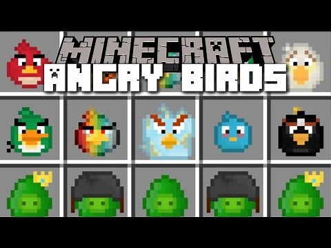 Minecraft ANGRY BIRDS MOD / DEPLOY YOUR ANGRY BIRDS ON ANY LOCATION AND KILLS THE PIGS!! Minecraft