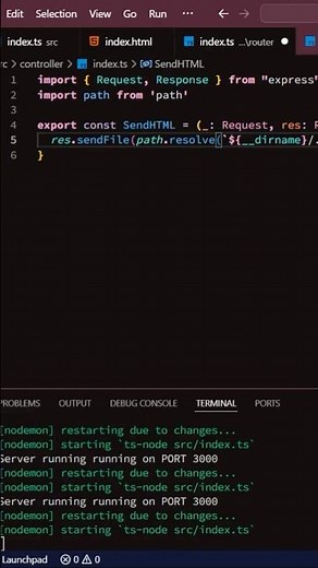 How to serve up HTML files with express and Node.JS #expressjs #nodejs #backend #typescript