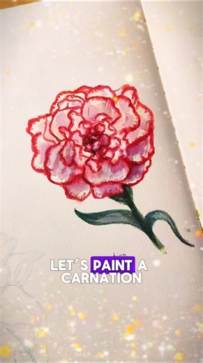 How to Paint a Carnation 🌸 | Easy Flower Tutorial #art #paintingtutorial #tutorial