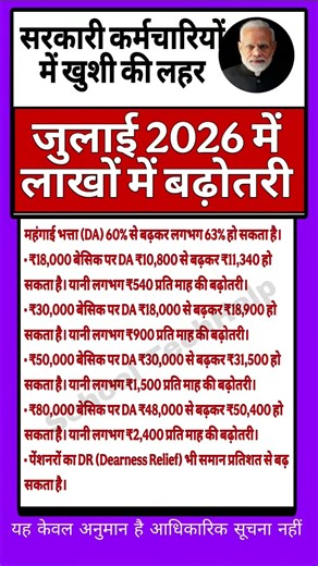 🚨 जुलाई का सबसे बड़ा अपडेट! सैलरी लाखों में !! #Governmentemployee #8thpay #pension #da #8thpay