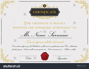 Elegant Certificate Template Design Emblem Border Stock Vector (Royalty Free) 287047802 | Shutterstock