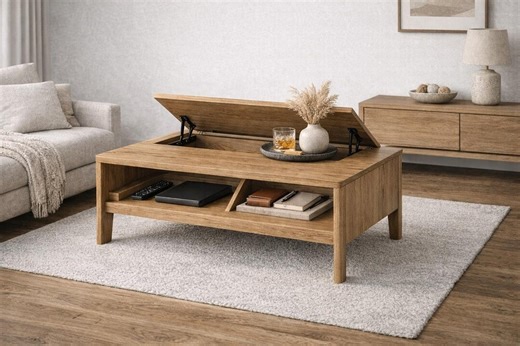 Lift Top Coffee Table Plans – Japandi Wood Table With Storage, Modern DIY PDF - Etsy Canada