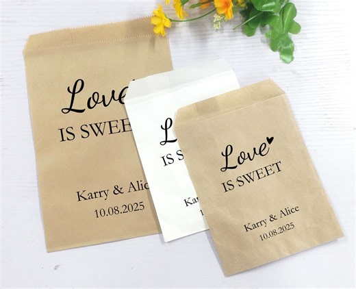 Personalized Wedding Favor Bags: Love is Sweet Cookie Treat - Etsy