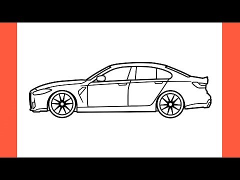 How to draw a BMW M4 G82 easy / drawing bmw m3 competition g80 2021 car step by step
