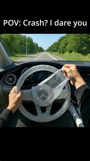 Bubble Wrap Mercedes Steering Wheel — Will It Pop or Steer? (POV)