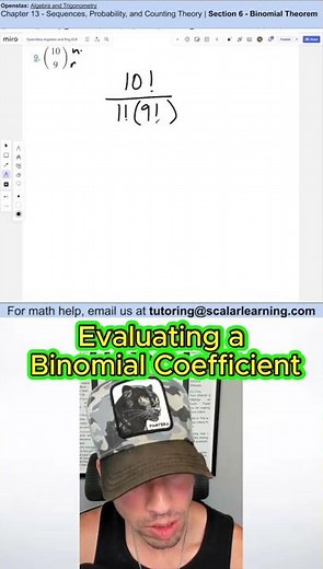 Evaluating a Binomial Coefficient #binomialtheorem #maths #education