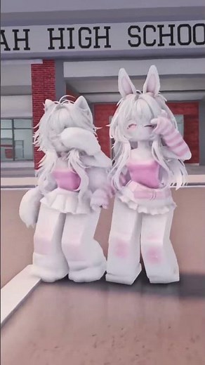 Cat-girl and bunny duo take over the school courtyard