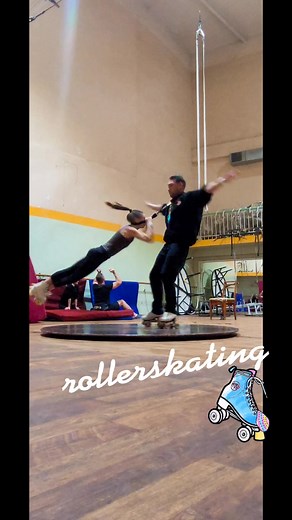 Partnered Acrobatic Roller Skating Routine