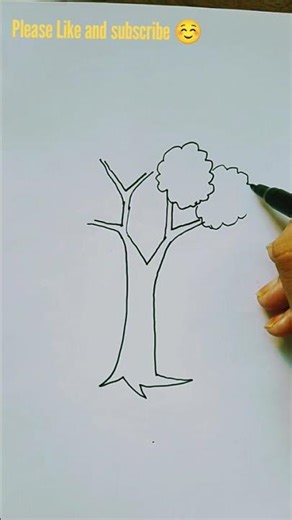 Tree drawing technique🌳🌲🌿#easytodraw