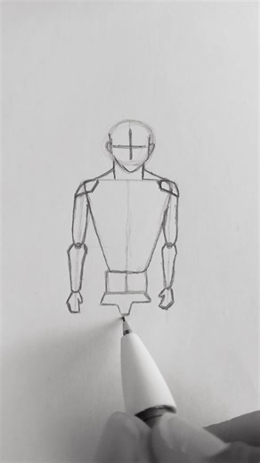 How to draw anime body structure |Easy steps|anime tutorial | #art #howtodraw #shorts
