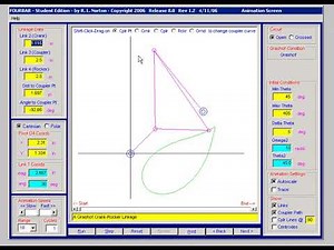 Four bar student edition tutorial || software for kinematic analysis / synthesis of 4 bar mechanism
