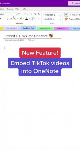 Organize TikTok videos in #OneNote 💜 #officetips #tiktokteachers #teachersoftiktok #Microsoft #MicrosoftEDU #notetaking #tutorial